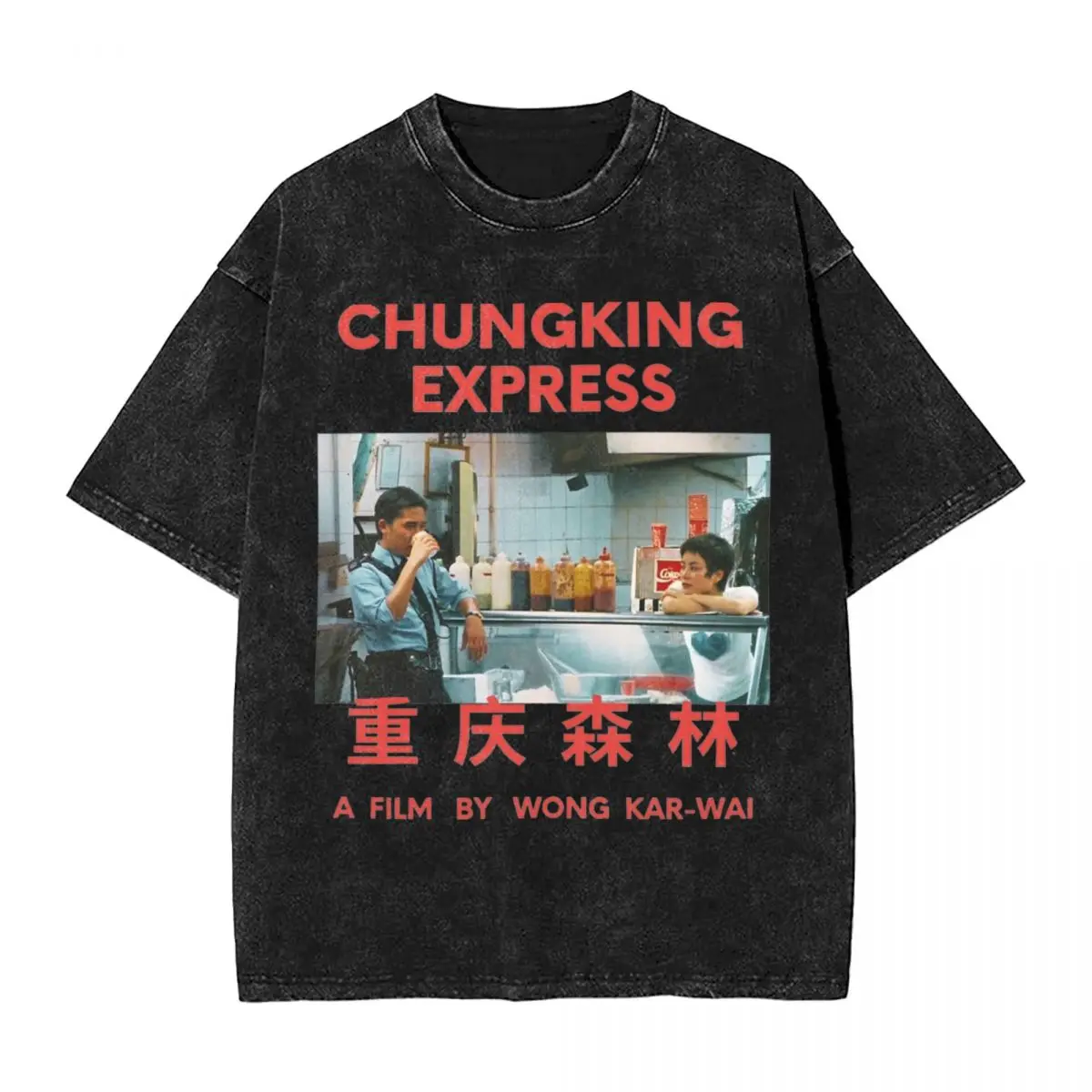 

Washed T Shirts Chungking Express Wong Kar Wai Hip Hop T-Shirt Oversize Streetwear Short Sleeve Summer Tops Tees Men Women