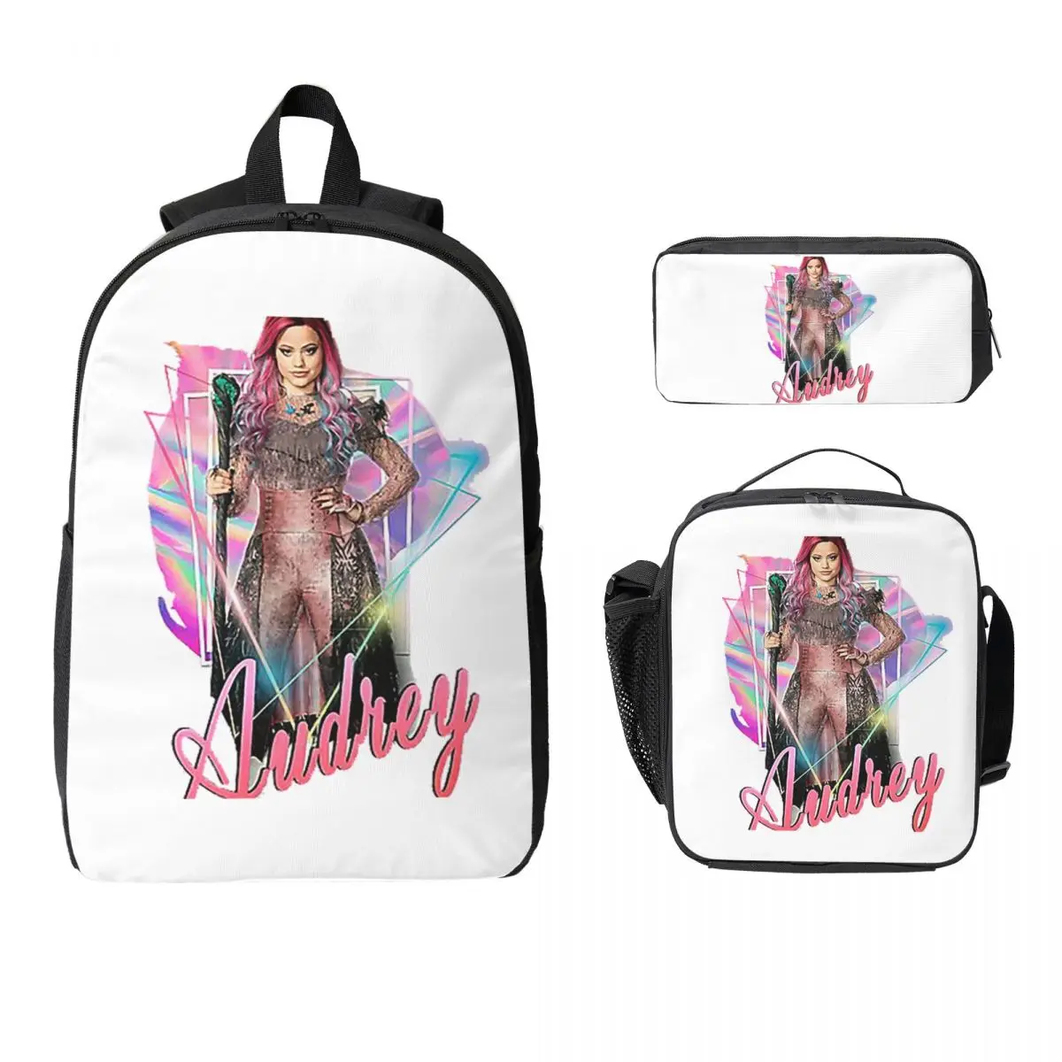 Audrey The Queen Of Mean - Descendants 3 Backpack  BookBag School Bag Computer Shoulder Bags 3ps Insulated Lunch Bag Pencil Case