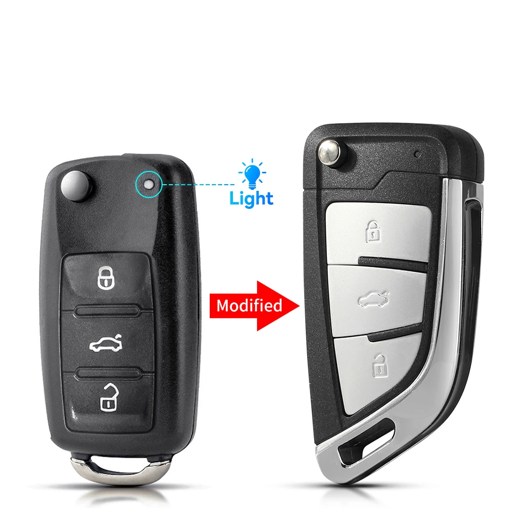 KEYYOU Neue Für VW Volkswagen Golf 4 5 6 Passat B5 B6 Polo Touran MK4 Bora Für Seat Skoda 2 3 tasten Geändert Klapp Auto Schlüssel