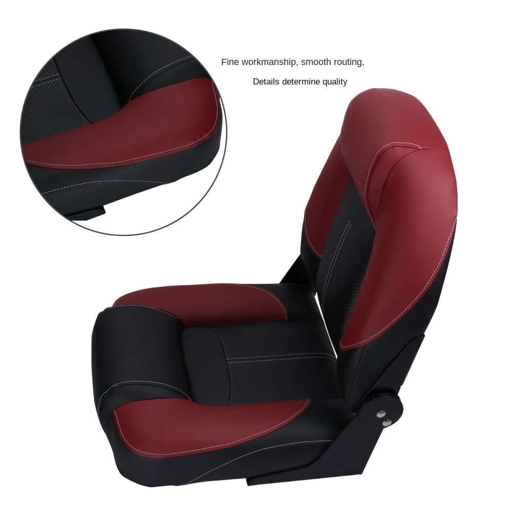 Boat Accessories Marine Folding Chair, Speedboat, Red and black Boat seat, Outdoor Fishing, Outdoor Sailor, Swivel Folding Seat