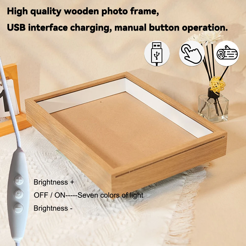 7 colori LED luce notturna Anime luce pittura cornice per foto Rufy Zoro su un pezzo luminoso arte della parete per la camera da letto ufficio arredamento regalo