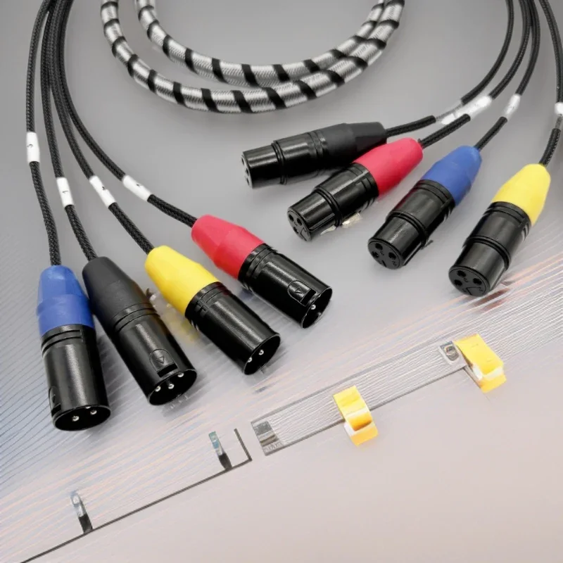 

Кабели XLR (4 цвета) 4-канальный микрофонный патч-кабель XLR с разъемами типа «папа-мама» для студий живой записи