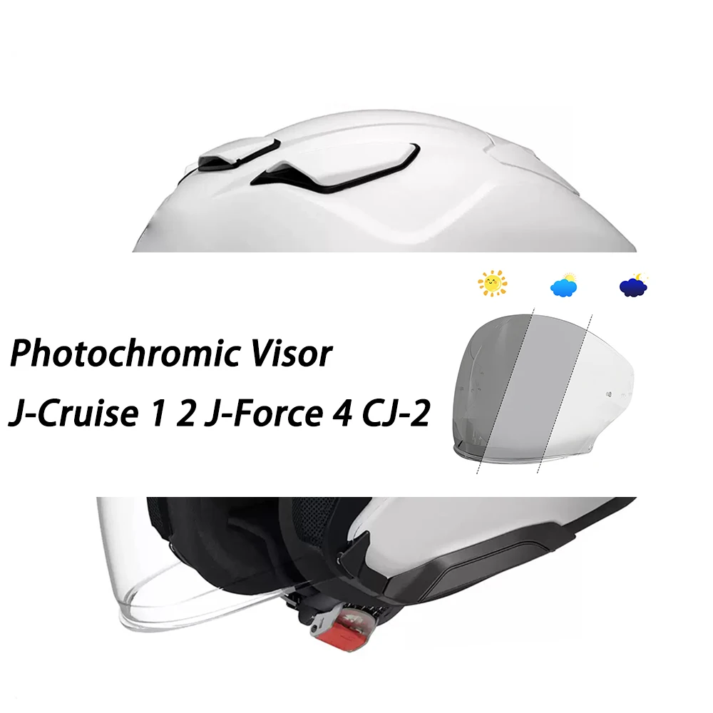 Helmet Photochromic Lens Replace Anti-UV Anti-Scratch Accessories Fit for Shoei J-Cruise 1 2 J-Force 4 CJ-2 Helmet Visor