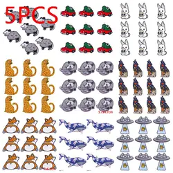 5PCS/Lots Cartoon Animals Embroidery Patches For Clothing Iron On Patches For Clothes Fusible Patch On Clothes DIY Sticker Badge