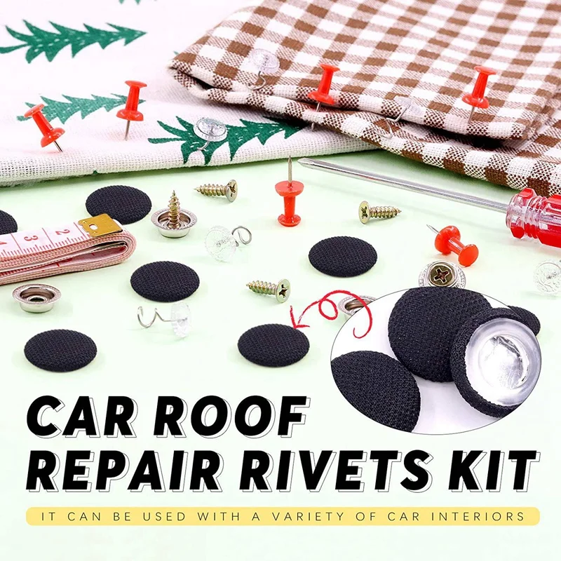 272Pcs Car Roof Repair Rivet Kit Car Roof Buckle Retainer With Torsion Pin And Installation Tool Kit