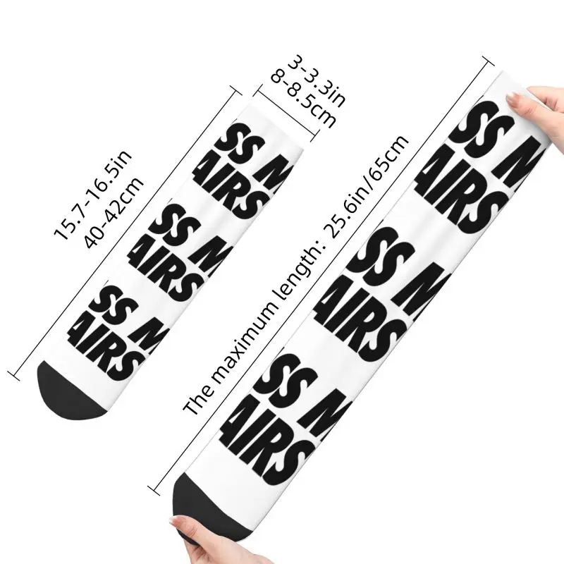 Kiss My Airs Mens Crew Socks Unisex Funny 3D Print Dress Socks