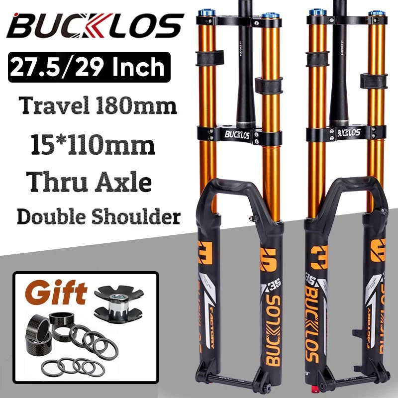 Mountain Bike Suspension Fork, Tapered Tube, Double Shoulder, Air Fork, 15*110 Thru Axle, Travel 180mm, 27.5 