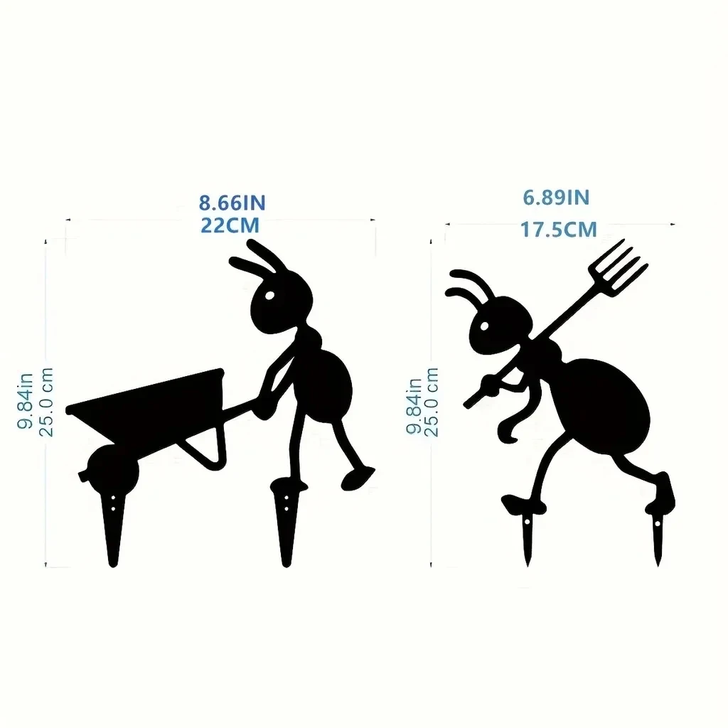 Iron Crafts Garden Decor Ants Metal Ants Gardening Ornaments Yard Metal Art Backyard Lawn Stakes Decor Ants Garden