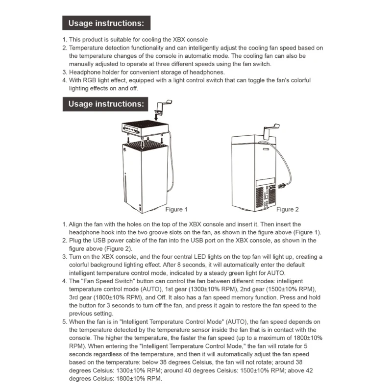 2023 新しい冷却システム速度調整可能な冷却ファン RGB ライトヘッドフォンホルダー USB エクステンダーポート冷却ファン付き