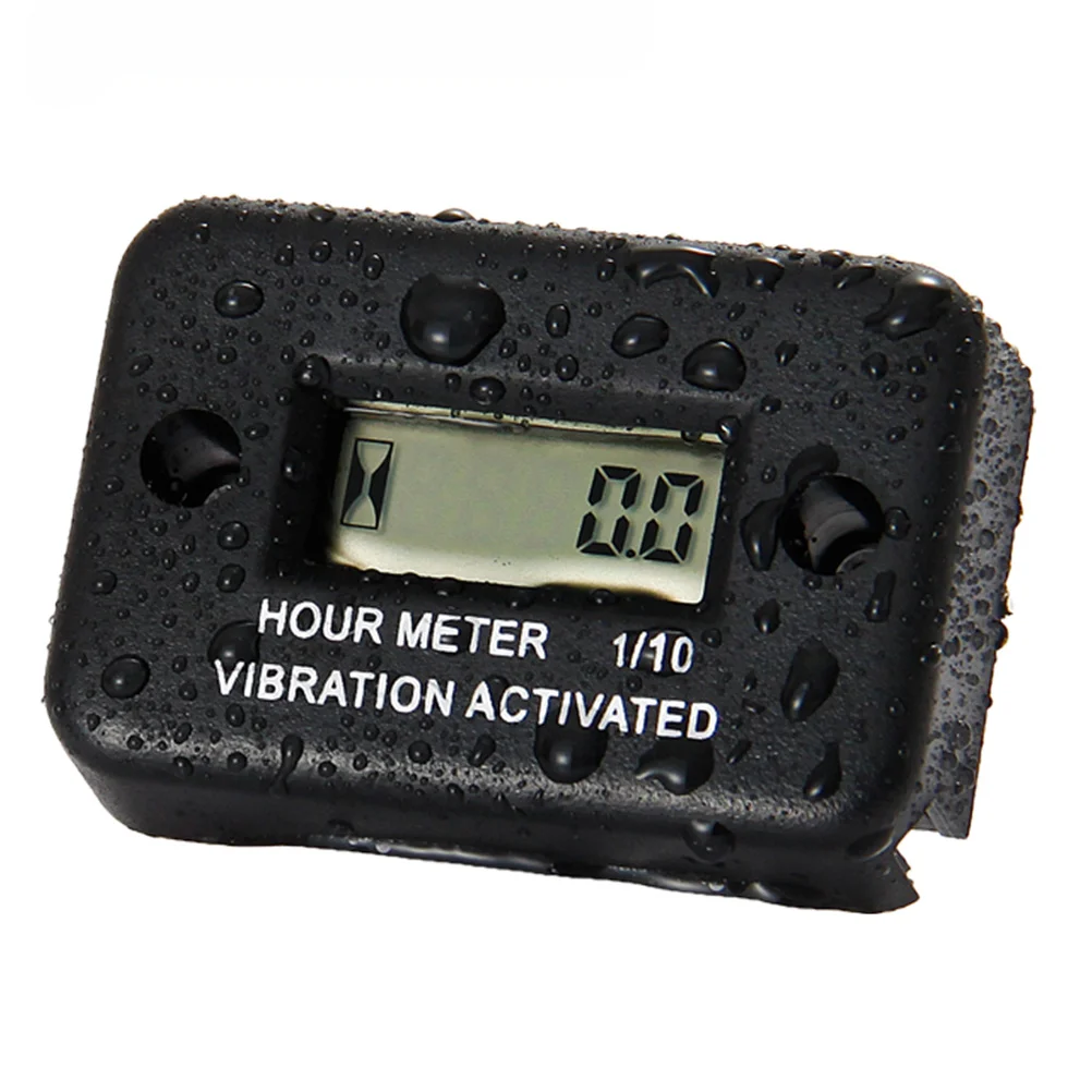 

Waterproof Vibration Timer LCD Display Black Tach Hour Meter for Diesel Motorcycle Lawn Mower Atv Boat