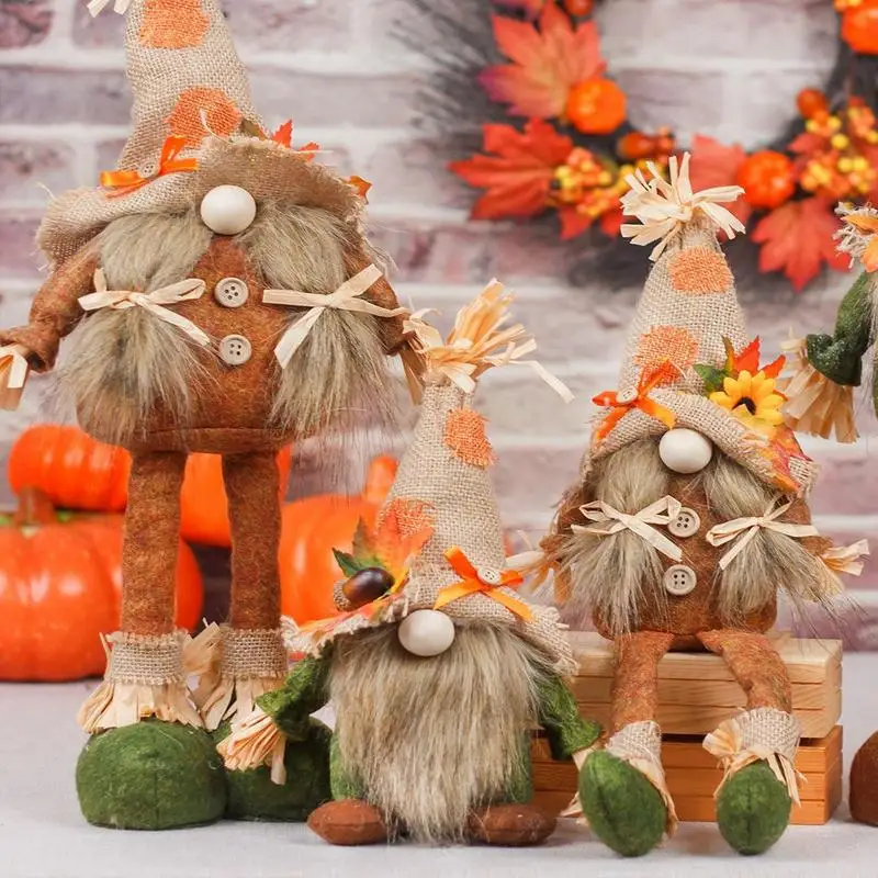 Thanksgiving Gnomes Decorations Dwarf Thanksgiving Standing Ornaments Cute Autumn Decoration Portable Home Decor For Farmhouse