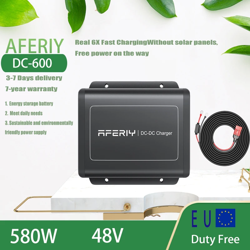 Cargador de Coche Portátil AFERIY DC 580W 48V, Enchufe Europeo, Carga Rápida y Segura 6 Veces Más Rápida, Almacenamiento de Energía, para Acampar al Aire Libre, Hogar, Uso en Diversos Escenarios