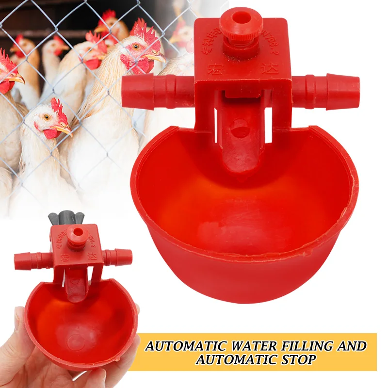 Automatic Bird Coop Feed Poultry Water Drinking Cups Plastic Chicken Fowl Drinker Cups Hanging Drinker 5/10/20/30/50 Sets