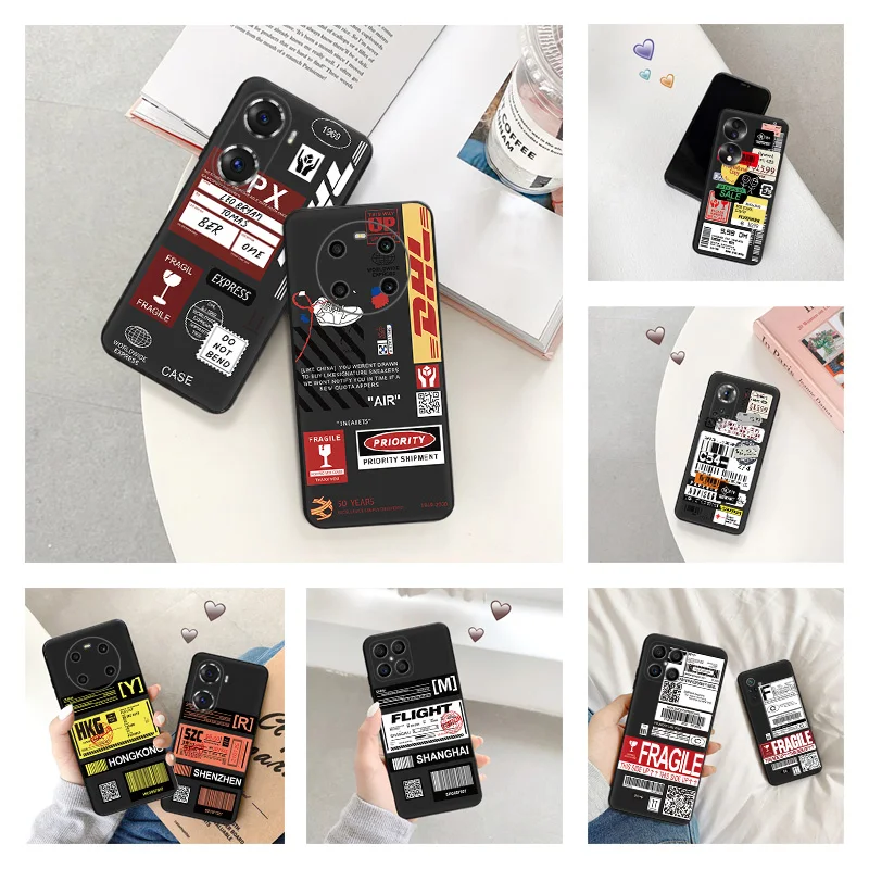 New Trend Phone Case For Pixel 8 7 6 7A 6A Honor 90 70 X6 X7 X8 X9A Magic5 Pro X6A 8X Luck logistics D-Dhl Label Soft Back Cover