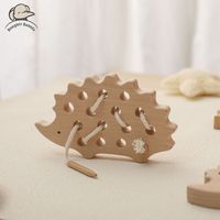 Wooden Montessori Toy For Babies Threading Puzzle Game Baby Room Decoration Early Education Wooden Toys Sensory Touch Shape Toys