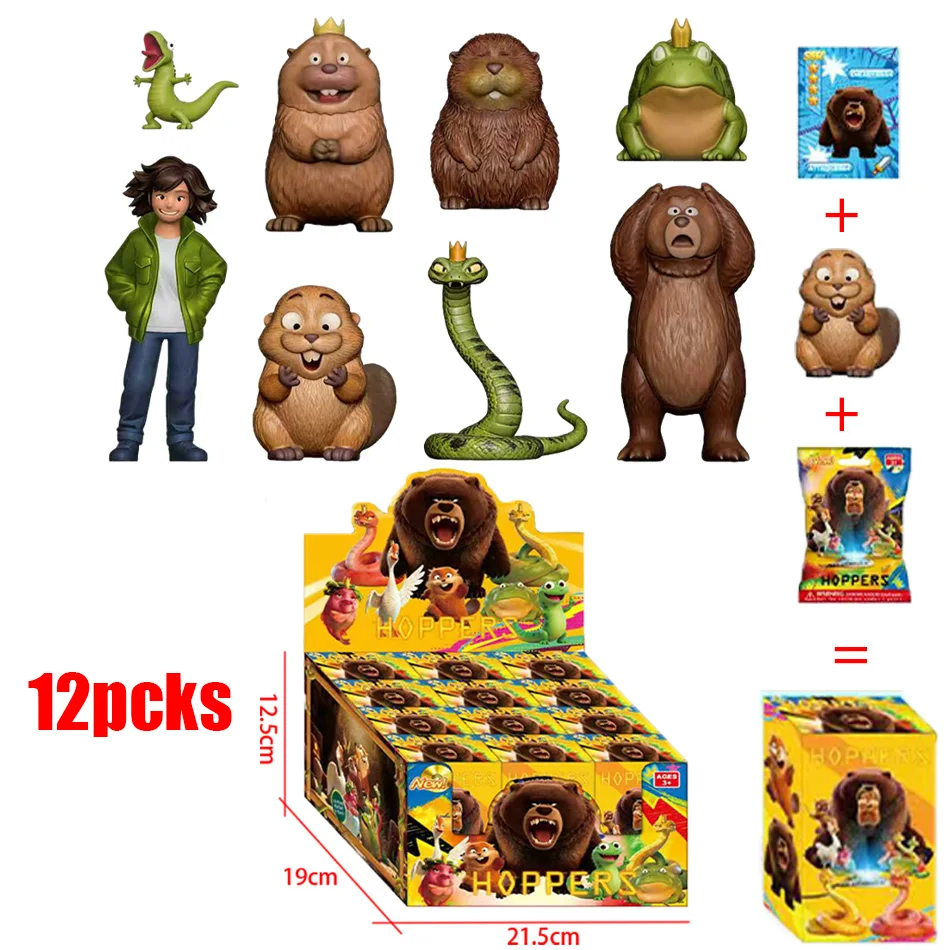 Figurines d'action amusantes et mignonnes Anime Hoppers Lizard Mabel/King George/Mayor Jerry, boîte surprise, modèle de poupée, jouet cadeau pour enfants