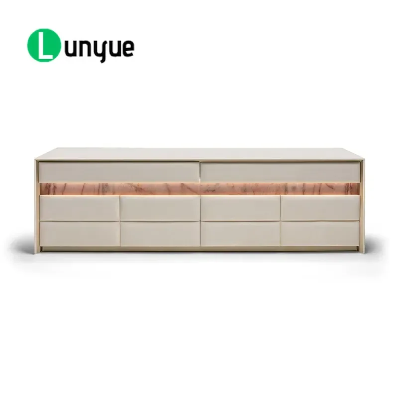 Luxury Leather Underwear Storage Drawer Cabinet Bedroom Furniture Organizer Case for Clothes Socks Modern Home Decor