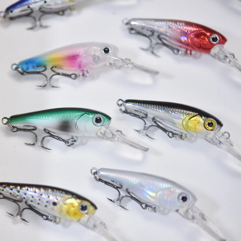 1Pcs Floating Fishing Lures Minnow Hard Bait 40mm 3g High Frequency Swing Wobblers Crankbait Carp Perch Plug Fishing Tackle