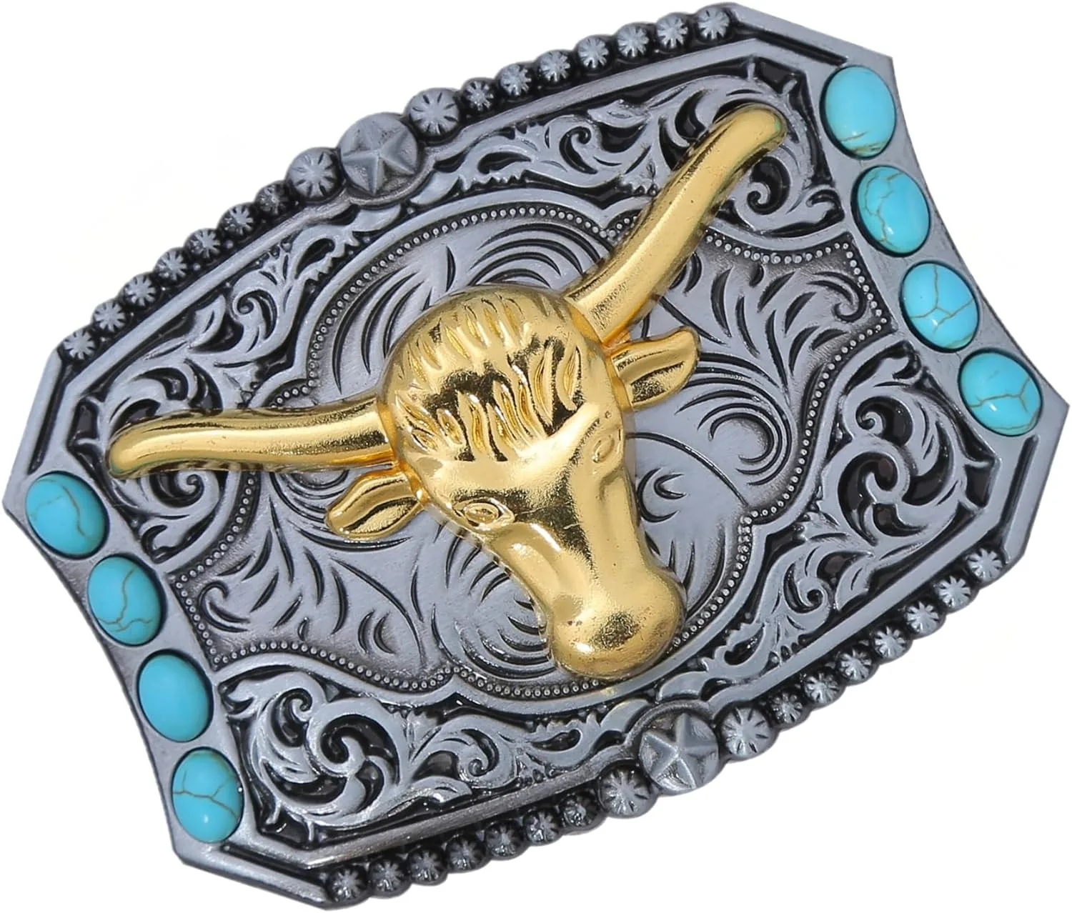 Western Animal Blue Natural Stone Natural Style Fashion Personality Novelty Men's Belt Buckle