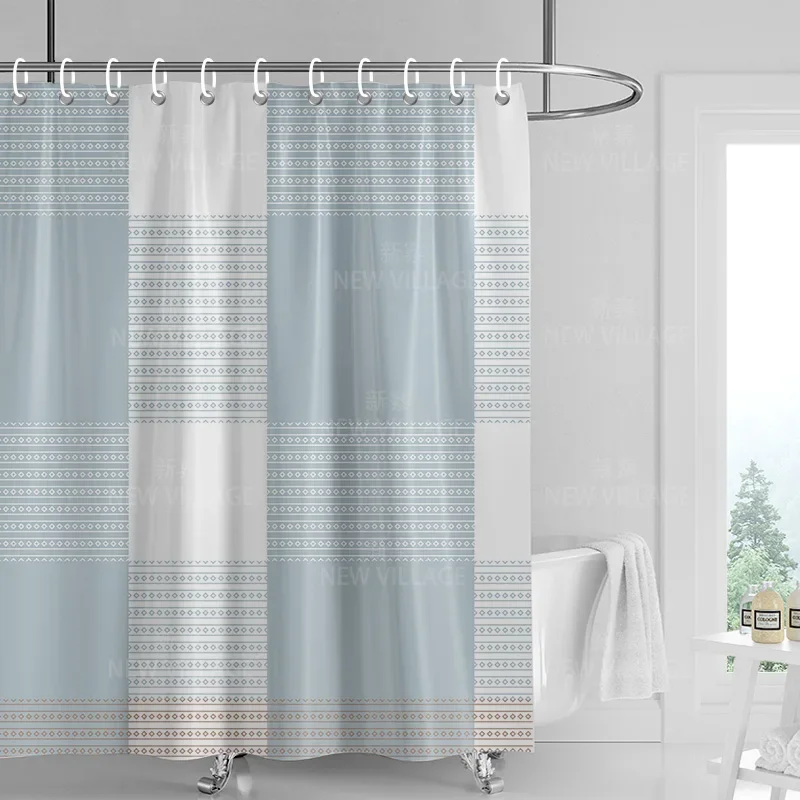 Cortinas de ducha para decoración del hogar, tela impermeable para baño, sala de estar, estilo nórdico moderno, patrón geométrico simple