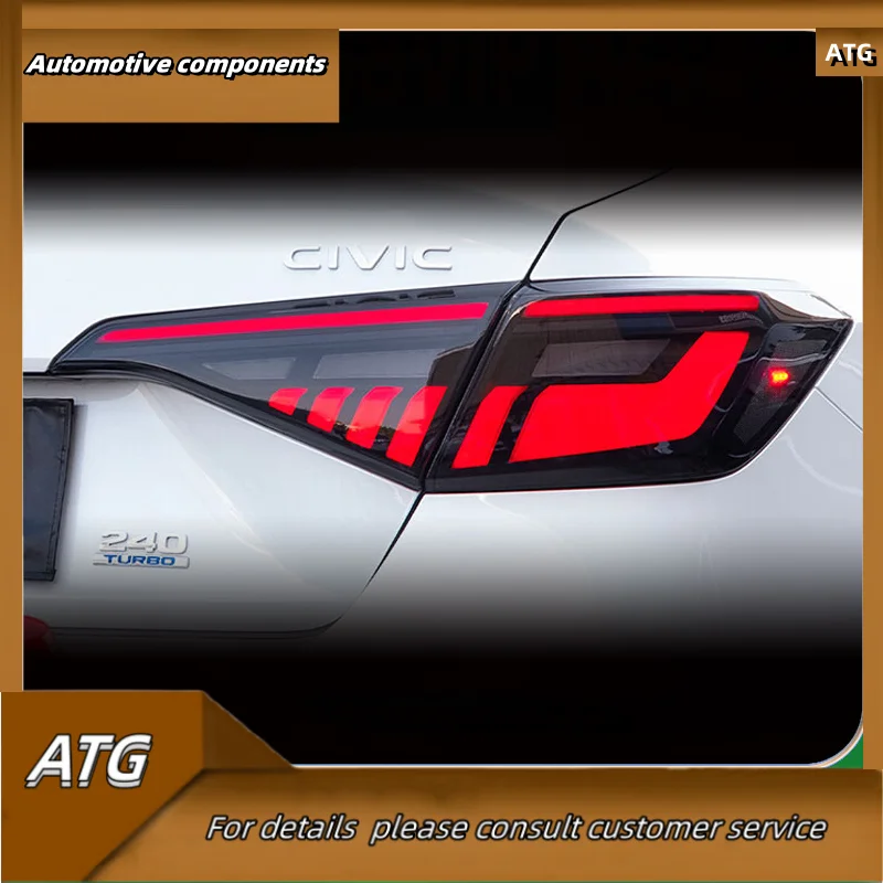 Taillight Assembly for Honda's Civic 11th Generation Modified LED Running Lights