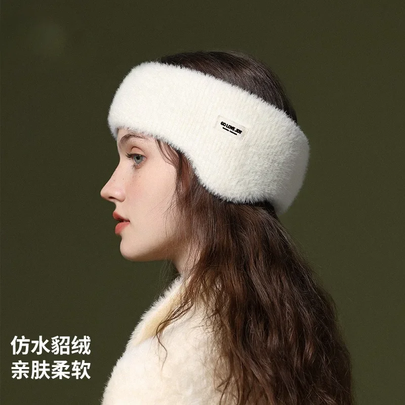 2023fashions Lamb Wool Winter Earmuff Headband Women Outdoor Windproof Plush Headworn Earflap Hairband Sleeping Sound Insulation