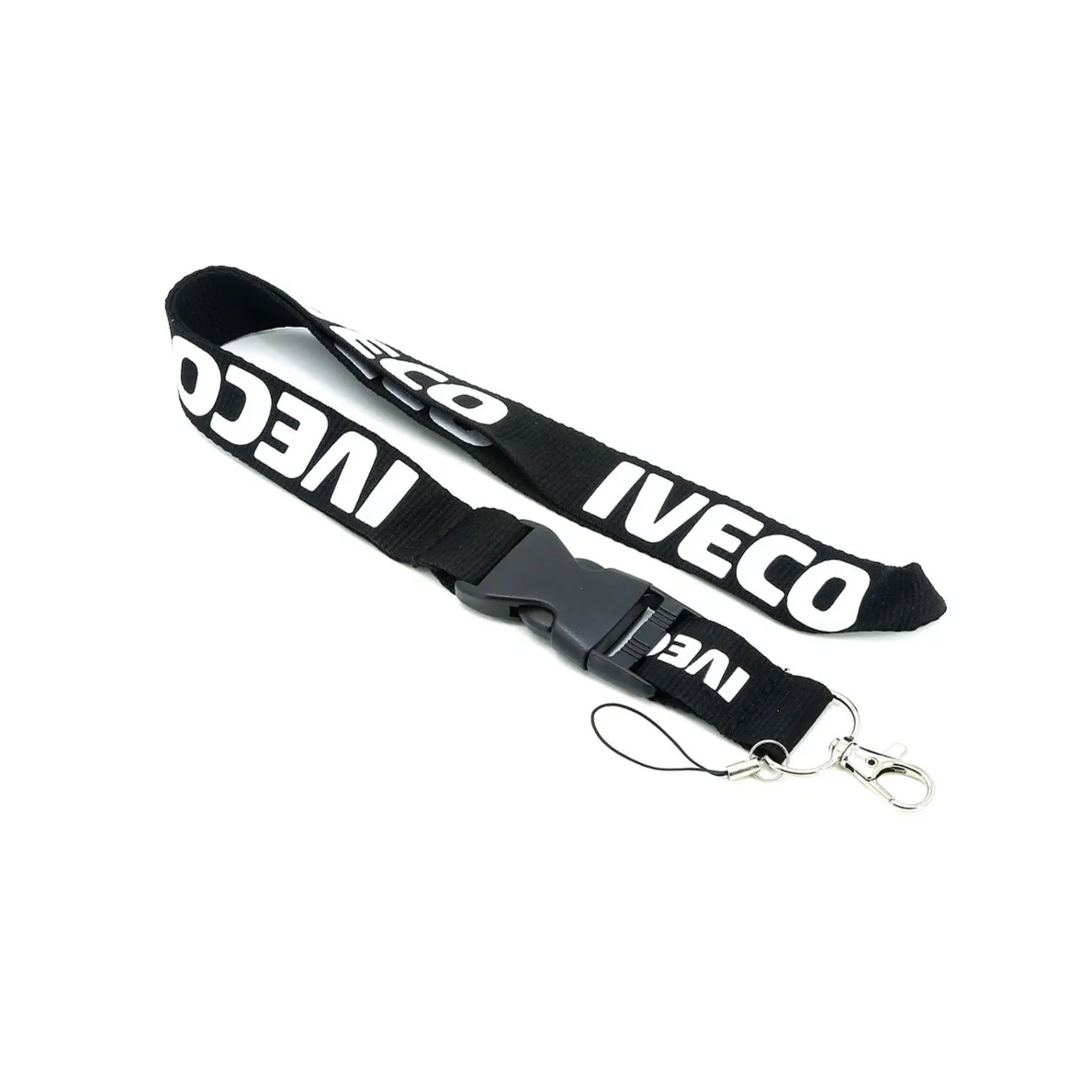 1pcs Double-sided logo cell phone Hanging work lanyard car keychain for Iveco auto accessories pendant men gift key ring