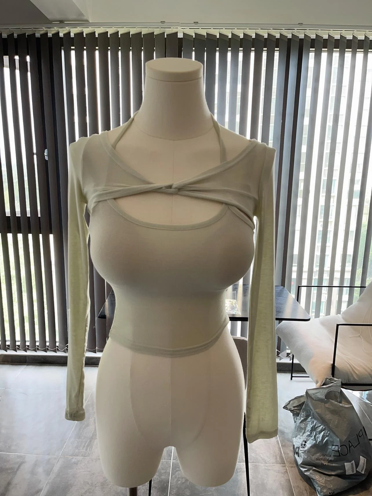 Fashionable Minimalist Neck Hanging Strap Long Sleeve Set 51STUDIO Autumn New Style Women's Premium Quality Clothing
