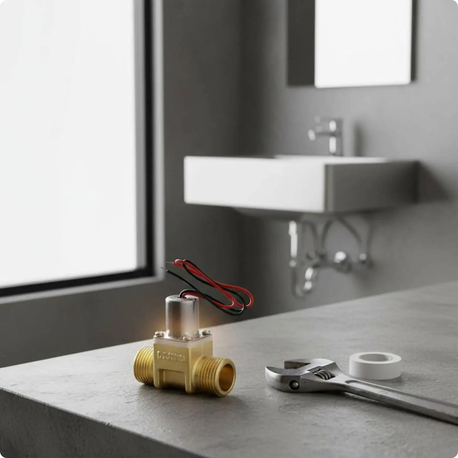 Automatic Water Solenoid Valve Brass for Sensor Faucet Toilet Urinal Bathroom Touchless Control Replacement Part