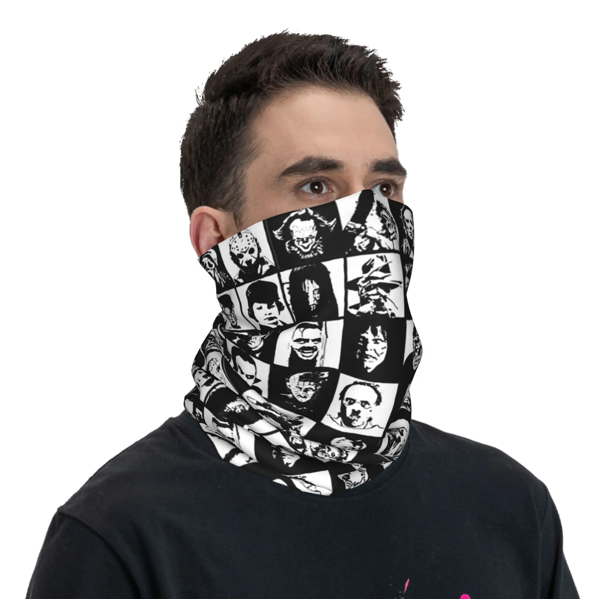 ホラー Iconz バンダナネックカバープリントラップスカーフ多用途フェイスマスク乗馬男性女性大人防風