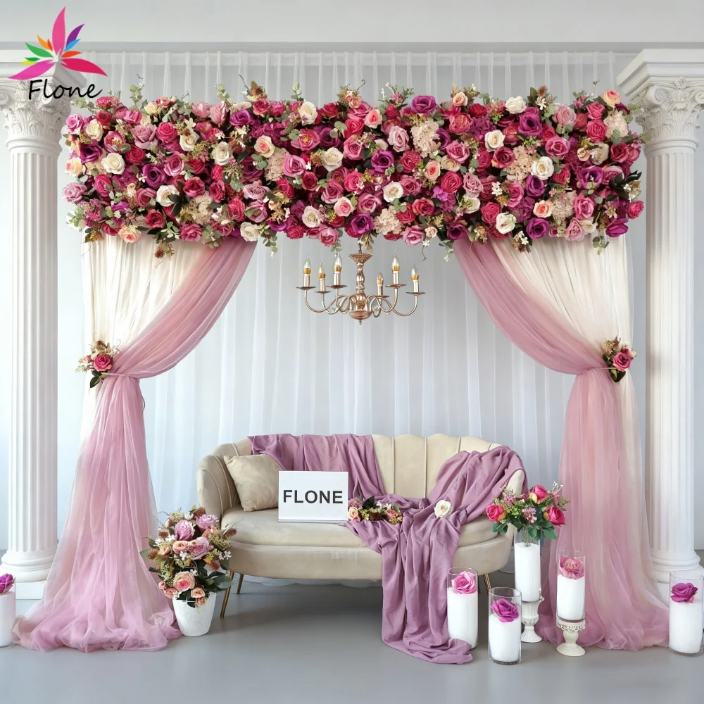 

Wider Rose Red Artificial Flowers Arrangement Wedding Event Decoration High-end Dark Rose Sztuczne Kwiaty Backdrop Decor FL3007