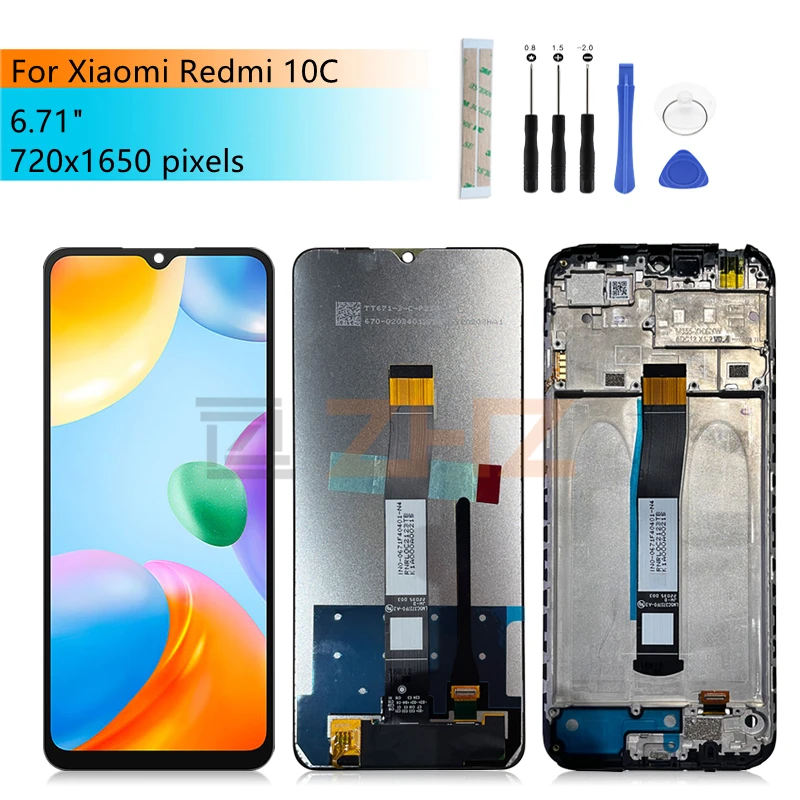 For Xiaomi Redmi 10C lcd display Digitizer Assembly With Frame For Redmi 10c Display Replacement Repair Parts 6.71\