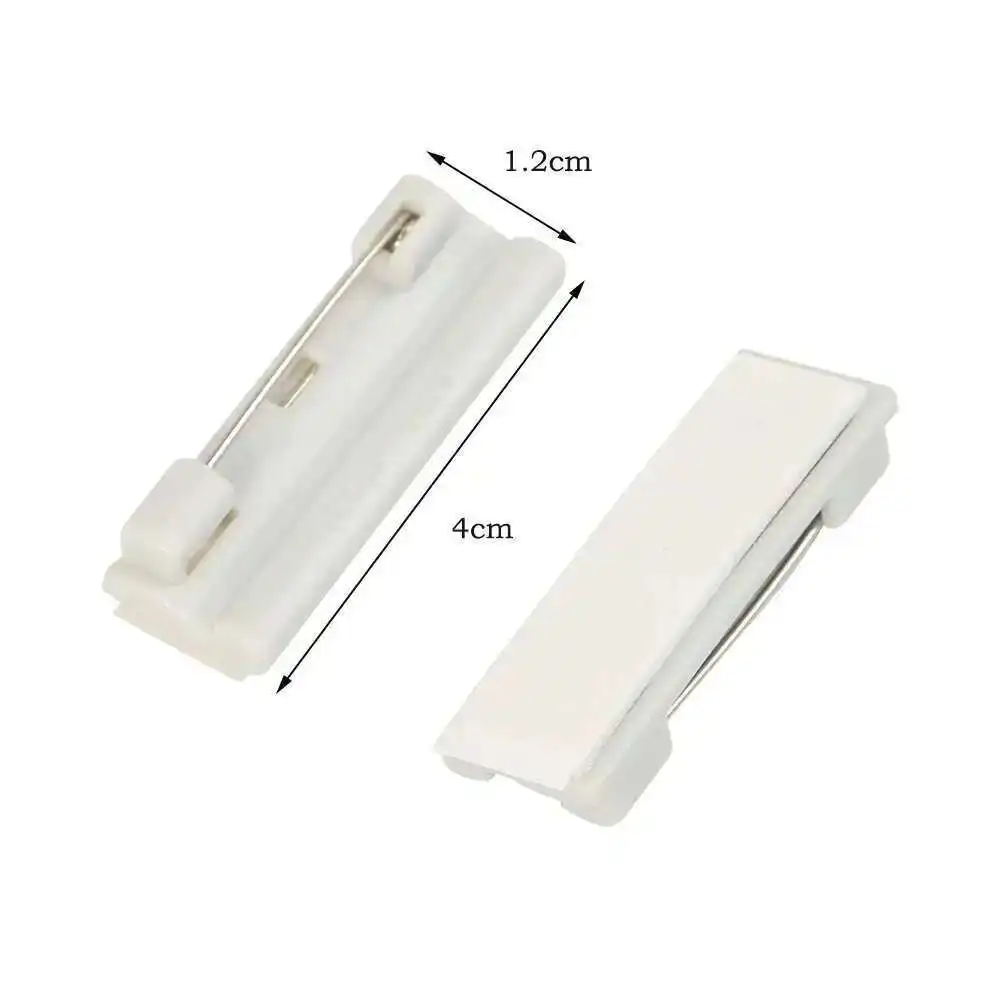 200pcs Sticky Shelf Adhesive Plastic Pin Back Suitable Name Badge Back Plastic Safety Badge Pin Backs