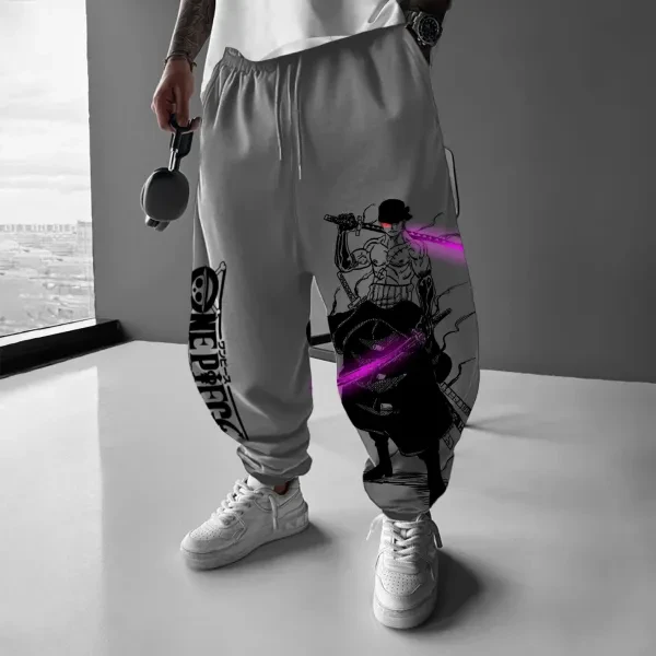 

ONE PIECE Print New Streetwear 2025 Mens High Waist Cotton Pants Wide Leg Trousers Loose Fit Casual Breathable Sweatpants