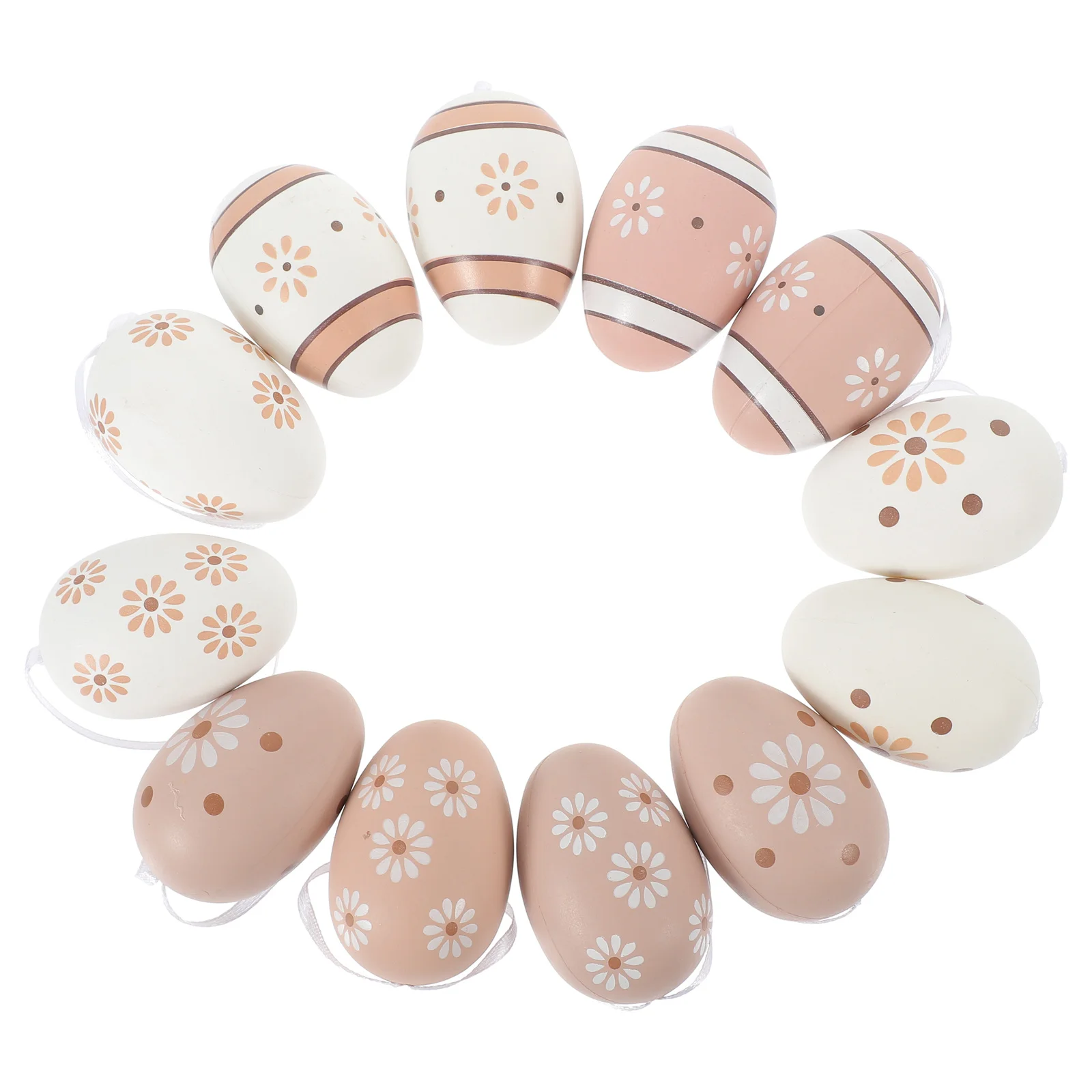 

12Pcs Easter Hanging Egg Ornaments Colorful Decorative Egg Pendants Easter Party Hanging Decorations Tree Accessories
