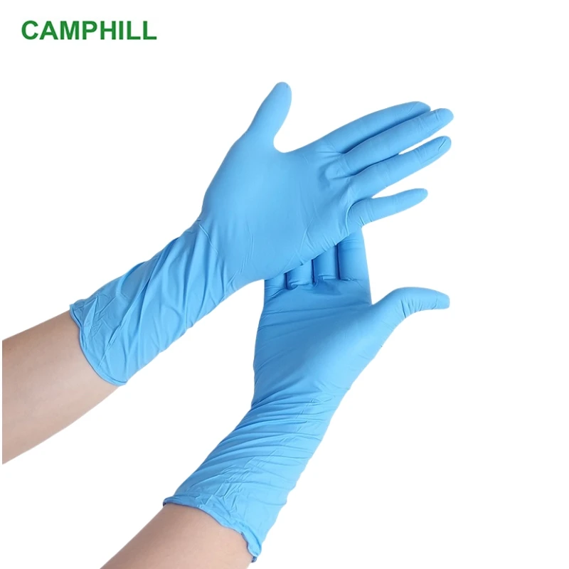 Genuine pitted surface non-powder non-slip disposable nitrile gloves Dust-free room, Laboratory 9-inch/12-inch blue gloves