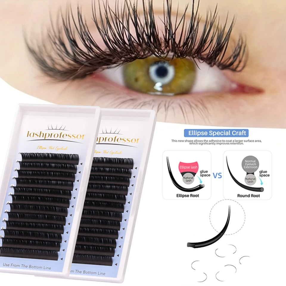 

Lashprofessor Ellipse Flat Lashes Split Tips Matte Black Soft Natural Individual False Eyelash Extension Flat Lashes Suppliers