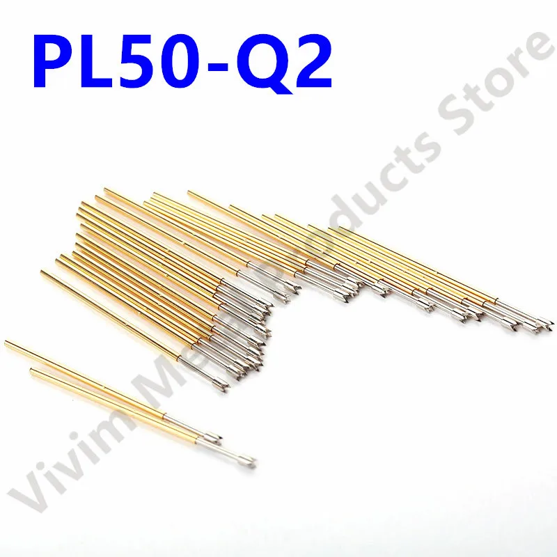 

100PCS PL50-Q2 Spring Test Pin PL50-Q Test Probe Copper Pogo Pin Metal Test Needle Test Tool 27.8mm Dia 0.68mm 0.90mm 0.48mm