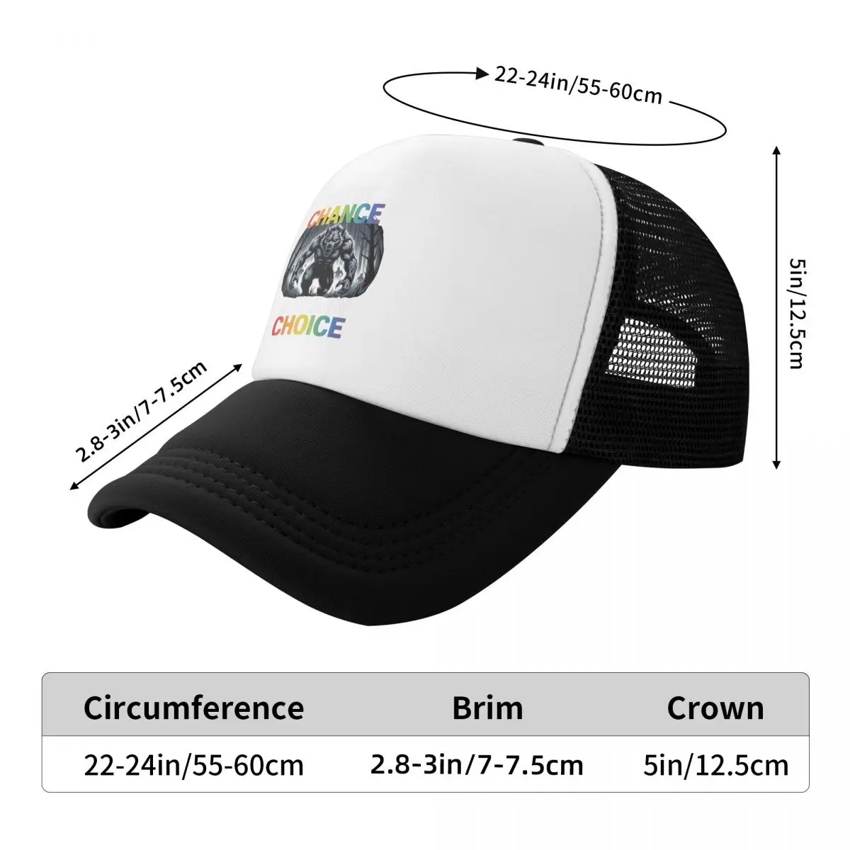 Gay By Chance Alpha By Choice Alpha Wolf LGBT Funny Baseball Caps Mesh Hats Activities Outdoor Men Women Caps