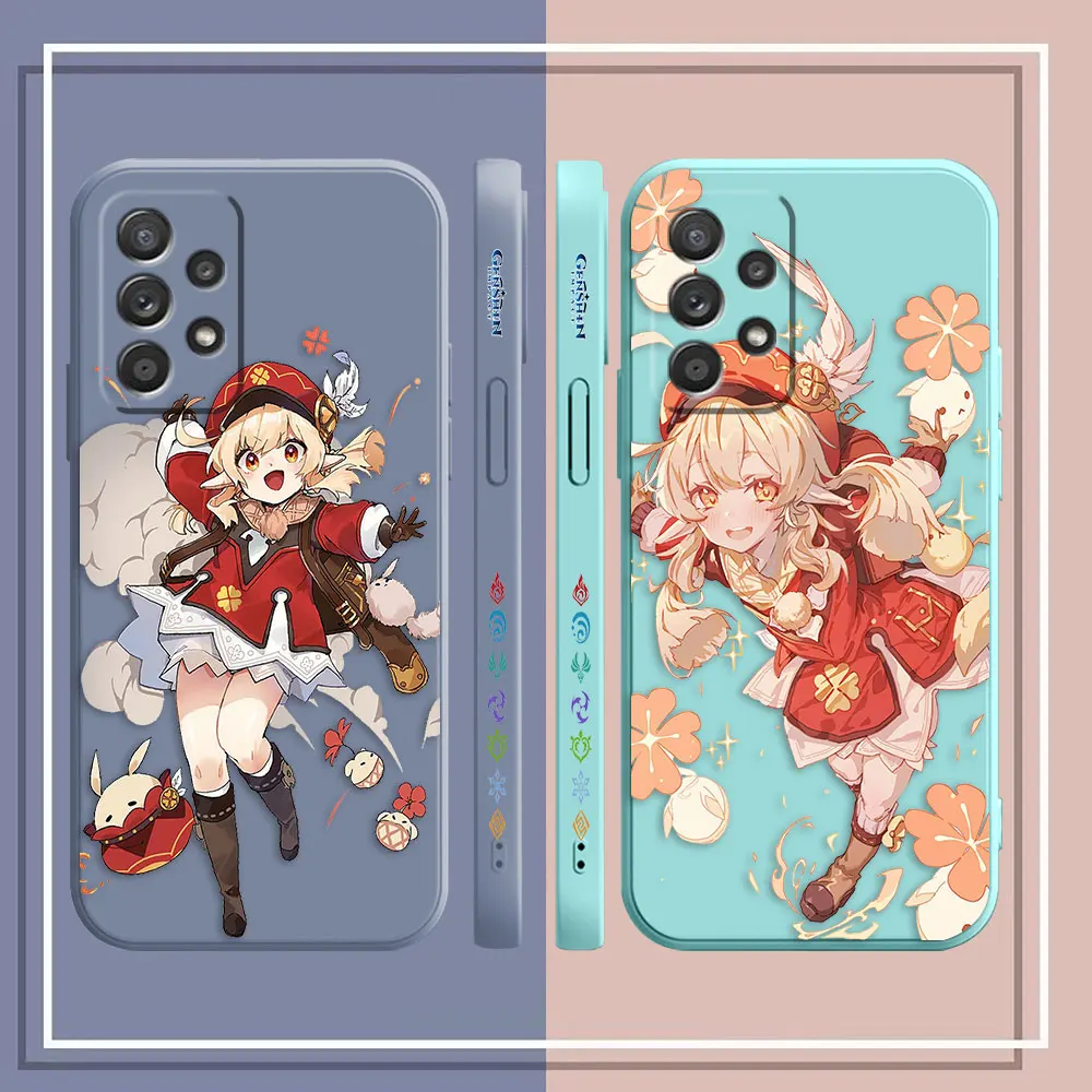 Phone Case For Samsung Galaxy A91 A73 A72 A71 A53 A51 A42 A33 A32 A22 A13 A12 A22S 4G 5G Case Anime Girl Klee G-Genshin Lmpact