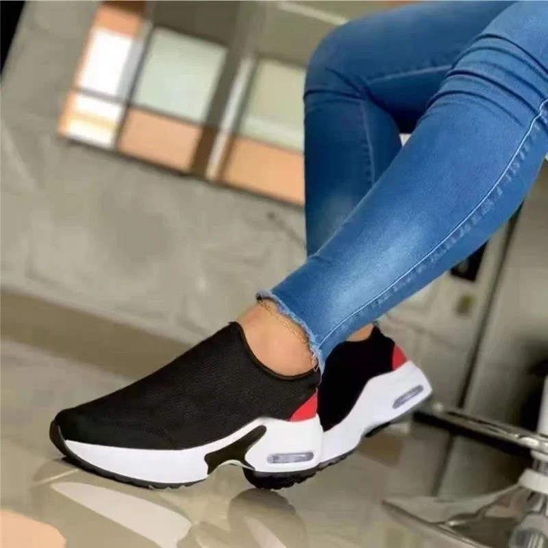 Women\'s Fashion Sneakers Shoes Vulcanized Walking Platform Sneakers Loafers Chunky Sneakers Slip-on Shoes