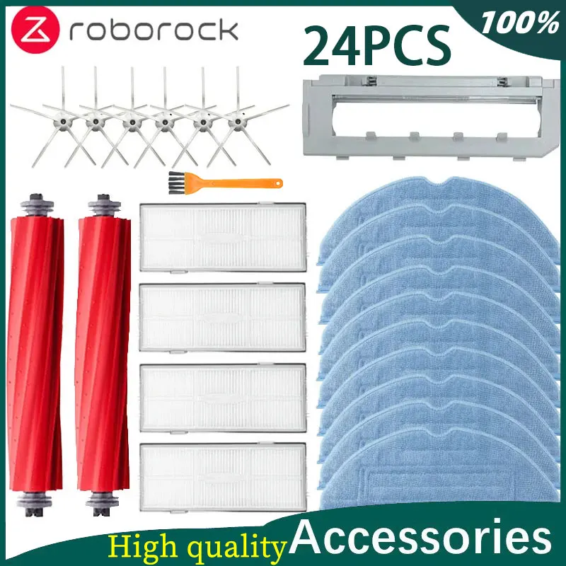 Roborock S7 S70 S7Max S7maxv T7S T7S Plus Main Brush cover,Hepa Filter,Side brush,Mop Pad Spare Parts Vacuum Cleaner Accessories