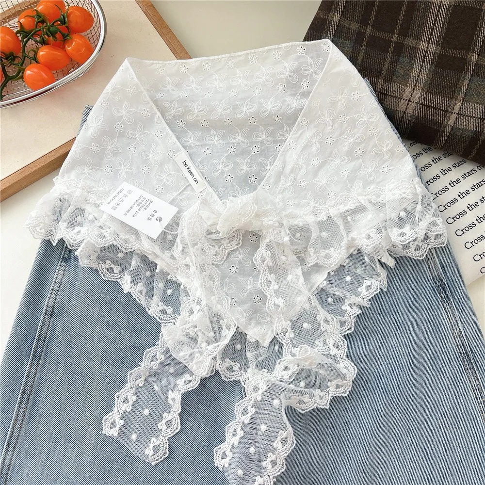 

Fashion Polyester Fibre Half Skirts Layered Lace Embroidery Fart Curtains Triangular Types Retro Stacked Skirt Jeans Pant