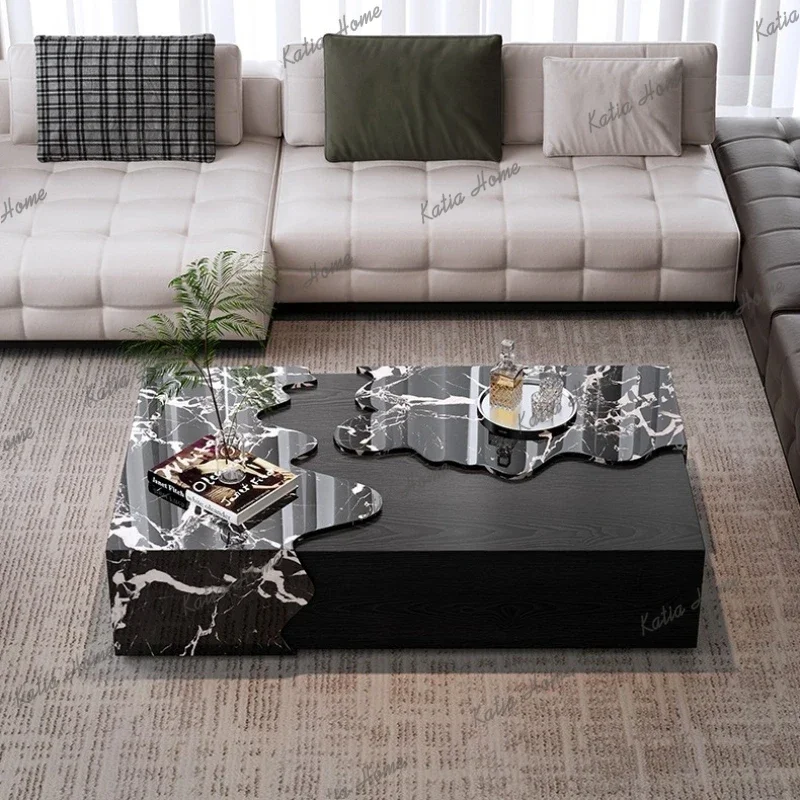 ld Nordic Luxury Marble Coffee Table Italian Minimalist High-end Rectangular Coffee Tables Villa Artistic Home Furniture