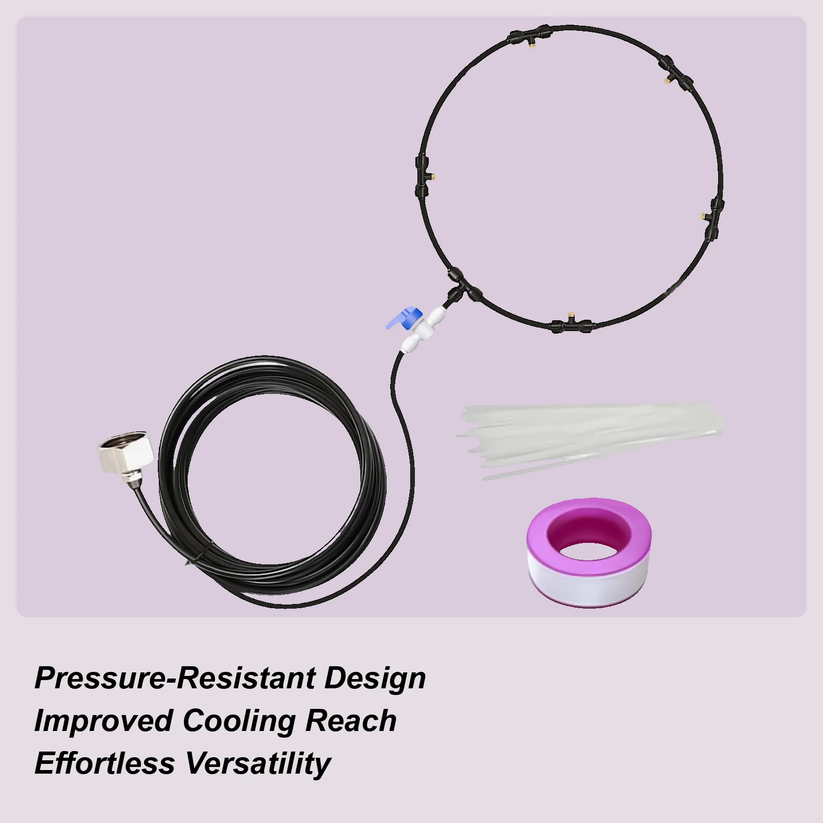 

Fan Misters For Outdoor Fan Misters For Outside Patio Air Purification 8-Meter Hose Multi-Nozzle Sprayer For Dog Kennel BBQ