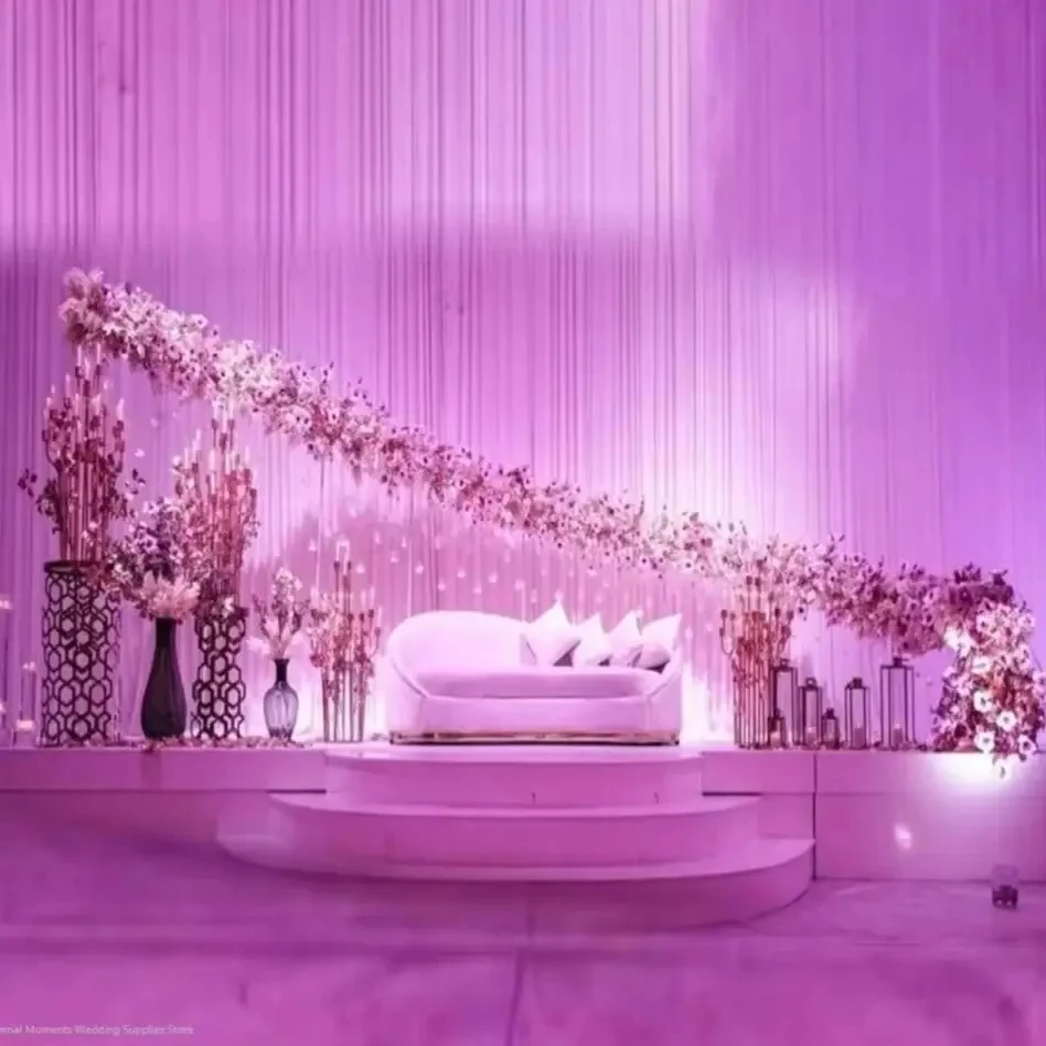 1pcs Wedding bead curtain Events Stage Decoration arch  Shaped Backdrop Frame Metal Arch Stand Wedding floral Wall Backdrop