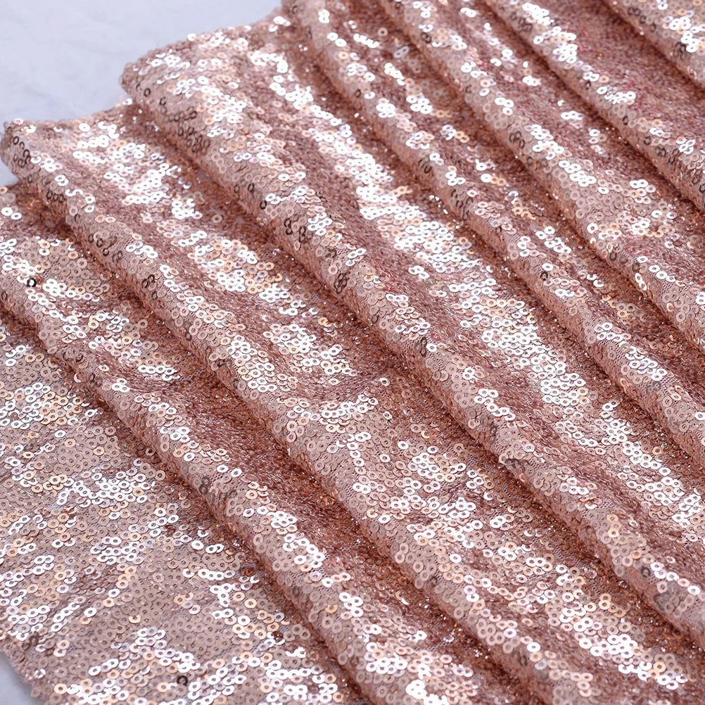 

30x180cm Gold Sequin Table Runner Hemmed Machine Stitched Wedding Party Decoration for Bridal Shower Events Table Runner