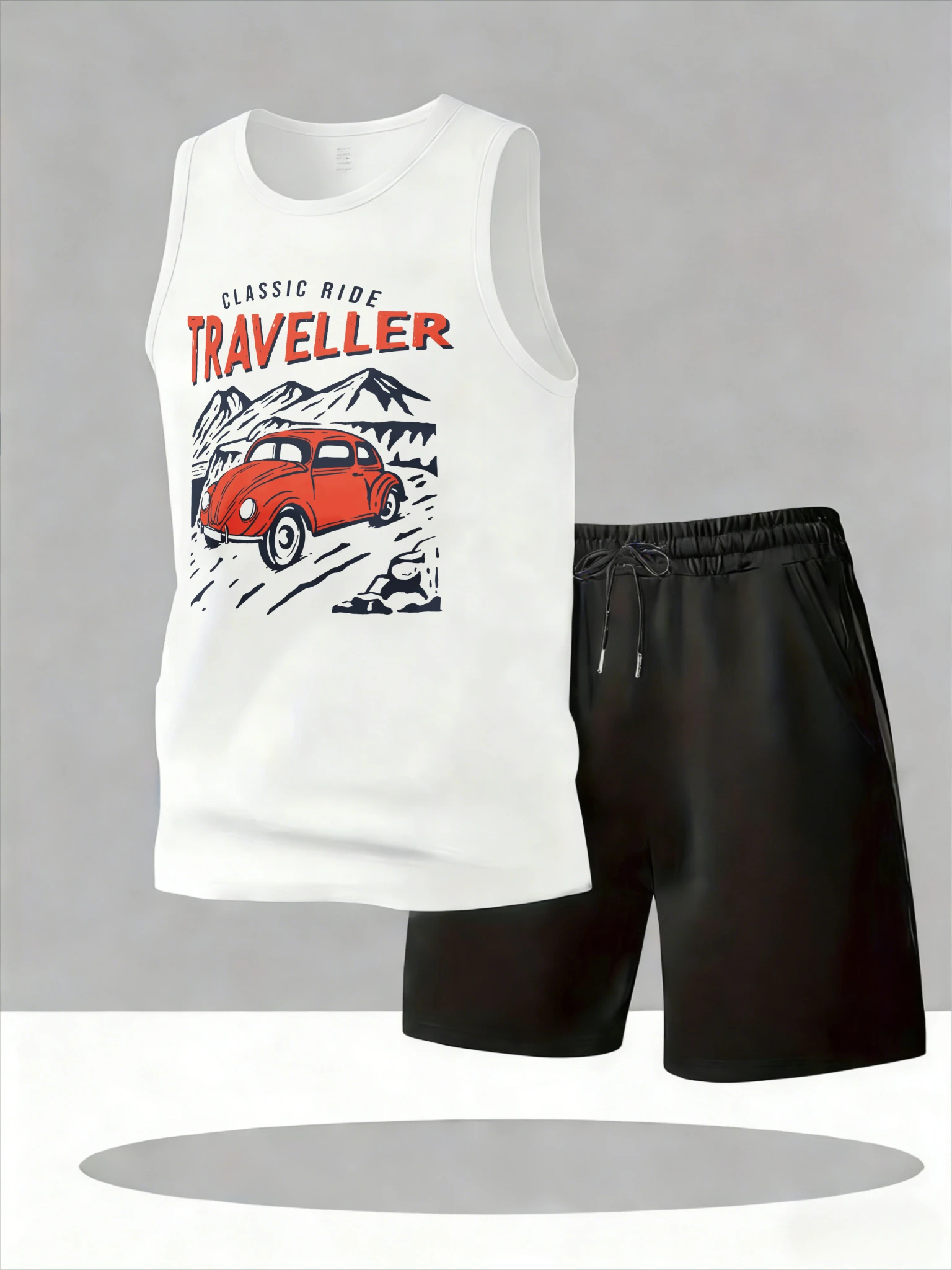 

Men's Tank Top Sets 2026 Summer Quick drying beach running clothing set Breathable Sportswear crewneck oversize sports