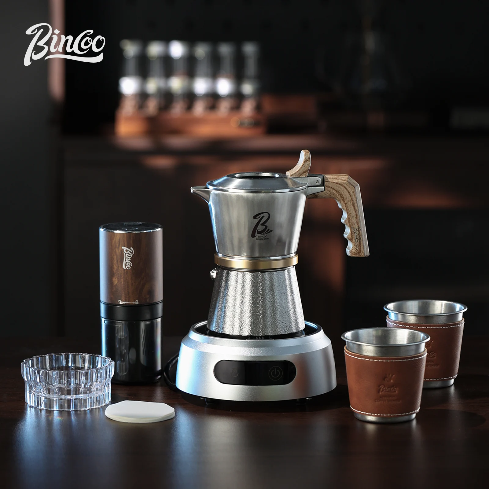 

Bincoo Профессиональная кофеварка с тройным клапаном из нержавеющей стали 316, комплект домашней кофемашины для эспрессо с плитой