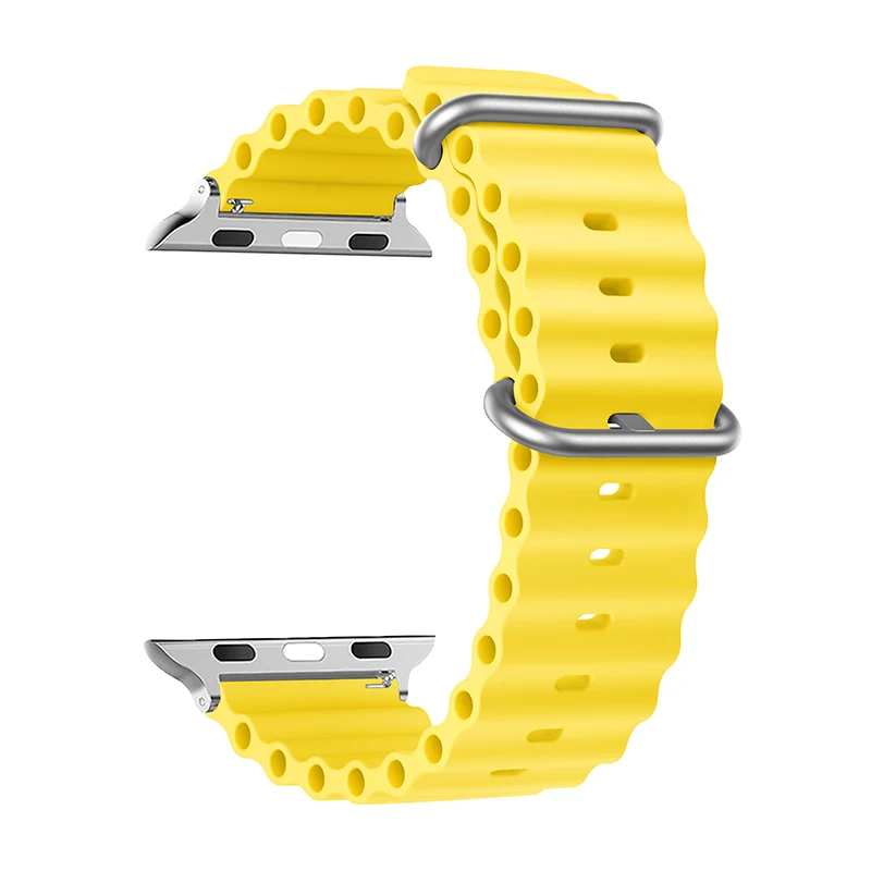 سيليكون المحيط حزام لسلسلة ساعات أبل الترا 9 8 7 6 5 4 10 SE iwatch سوار 42 مللي متر 44 مللي متر 45 مللي متر 49 مللي متر 40 مللي متر 41 مللي متر 46 مللي متر الفرقة